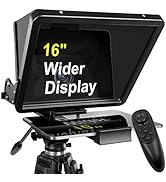 16 inch Large Teleprompter for All Tablets (4-12.9 inch Tablet), Remote Control and Teleprompter ...