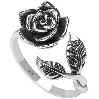 Rose Blossom Ring, 925 Sterling Silver, Romantic Rose Flower For Women and Gilrs, Adjustable Rose Flower Ring US Size 7, Engagement Ring, Handmade Rosebud Ring, Promise Jewelry, Valentine's Day Gifts