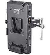 Fomito V-Lock V Mount Battery Adapter Plate with Super Clamp for Lighting Stand,Tripod, Support R...