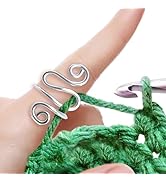 (Silver) Handmade Yarn Tension Ring For Crochet, Left & Right Handed Knitting Ring, Crochet Tensi...