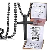 THEMEROL Unique Cross Necklace Gifts with Pull Out Gift Box for Son/Grandson/Dad/Love on Graduati...