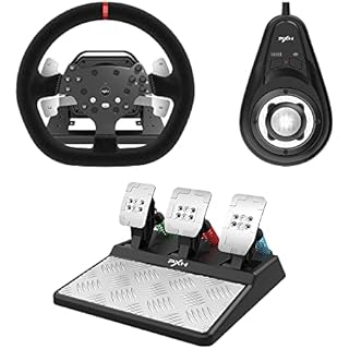 PXN V10 Force Feedback Steering Wheel Detachable Racing Wheel 270/900 Degree Race Steering Wheel with 3-Pedals and Shifter Bundle for PC, Xbox One, Xbox Series X/S, PS4