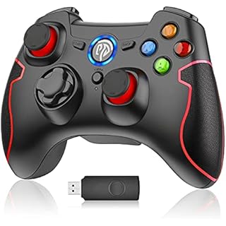 PS3 Dualshock Gaming Controller, EasySMX Wireless 2.4G Gamepads with Vibration Fire Button Range up to 10m Support PC (Windows XP/7/8/10), Playstation 3, Android, TV Box Portable Gaming Joystick