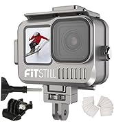 FitStill 45M/147FT Aluminum Alloy Waterproof Case for Go Pro Hero12/Hero11/Hero10/ Hero9 Black,wi...