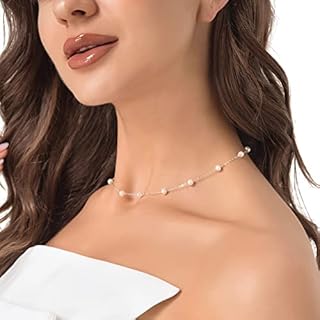 Dainty S925 Choker Necklace Adjustable Freshwater Pearls Shell Engagement Bridesmaid Anniversary Gift Jewelry for Lover