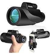 Monocular 12x50 High Power Monocular Telescope for Adults with Smartphone Adapter, FMC Lens & BAK...