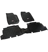 Rugged Ridge 12987.04 Floor Liner, Front/Rear; Black, 2007-2018 Jeep Wrangler JK 4 Dr