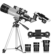 Celticbird Telescopes for Kids Beginners, 70mm Aperture 400mm Astronomical Refracting Telescope f...