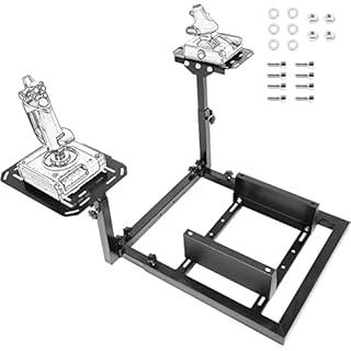 Marada Racing Flight Simulator Cockpit with Black Seat Compatible for Thrustmaster A10C Hotas Warthog Adjustable Throttle,Joystick,Keyboard NOT Included