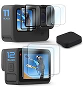 FiTSTILL Screen Protector for Go Pro Hero 12/Hero 11/Hero 10/Hero 9 Black,6pcs Ultra lear Tempere...