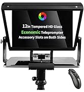 ILOKNZI Aluminum Teleprompter 12.1in with Free APP Control, Bluetooth Remote Control & Carry Case...
