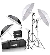 EMART Umbrella Photography Lighting Kit with 700W CFL 5500K Bulbs,Soft Light Continuous Reflectiv...