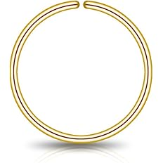 14k Gold Filled Tiny Nose Ring Hoop for Women, 20G 7mm Small Thin Nose Piercing Jewelry