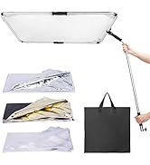 Fomito Portable Hand-held Scrim Flag 39x39 inch / 100x100cm Light Reflector Panel Kit with Assemb...