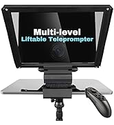 ILOKNZI i7 /12 inch Teleprompter with Remote Control, Adjustable Camera mounting Platform Aluminu...