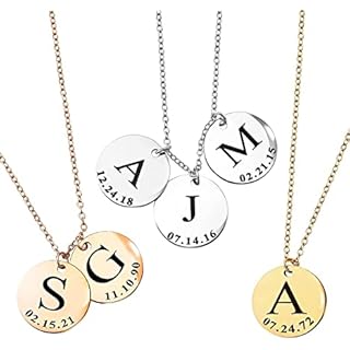 Personalized Gifts Initial Name Necklace Kids Christmas Best Holiday Gifts for Women Unique Handmade Family Jewelry for Women Mom Grandma Graduation Day Best Friend Friendship Letter -LCN-ID