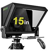 ILOKNZI 15 inch Liftable Teleprompter for All Tablets (12.9-inch Tablet), Remote Control and tele...