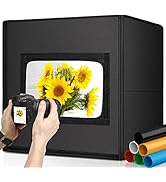 Glendan Light Box Photography, Portable Photo Studio Light Box, 16" x 16" Professional Dimmable S...