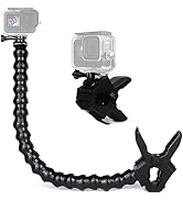 FiTSTILL Jaws Flex Clamp Mount with Adjustable Gooseneck 19-Section Compatible with Go Pro Hero 1...
