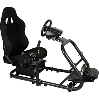 Dardoo Racing Simulator Cockpit with Black Seat Fit for Logitech G29 G920 G923, Thrustmaster T300RS TX, Fanatec, Racing Sim Cockpit without Wheel Pedal Shift