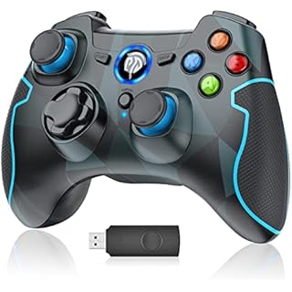 EasySMX Wireless 2.4g Game Controller Support PC (Windows XP/7/8/8.1/10) and PS3, Android, Vista, TV Box Portable Gaming Joystick Handle (Wireless Game Controller Camouflage)