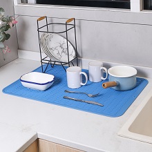 lichen blue silicone dish drying mat for kitchen