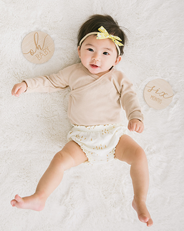 Baby with milestone markers