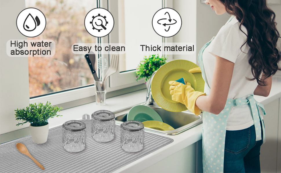 8 Kitchen Dish Drying Pad