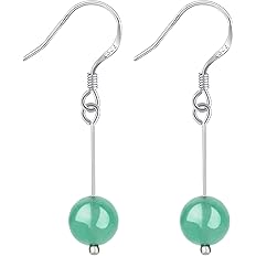SmileBelle Jade dangle earrings for women sterling silver dangle earrings as Crystal Earrings, dangling earrings for women, j