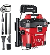 Vacmaster VWMB508 1101 5 Gallon Wall-Mount Wet/Dry Vacuum with Remote Control Operation Red