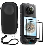 FiTSTILL Black Mini Carrying Hard Shell Travel Storage Case+Screen Protectors Compatible with Ins...