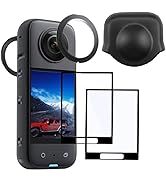 FiTSTILL Insta 360 X3 Sticky Easy Installation Lens Guard Screen Tempered Film Set, Lens Silicone...