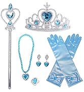 AMOR Princess Dress Up Accessories, 8PCS Jewelry Dress Up Set with Gloves Tiara Crown Wand Neckla...