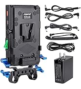 Fomito V-Mount V-Lock Quick Release Battery Plate Power Adapter with 15mm Rod Clamp Built-in Type...