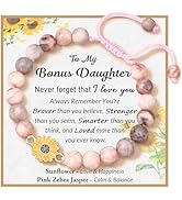 Seyaa Sunflower Natural Stone Bracelet Gifts for Daughter Granddaughter Niece with Quotes Card