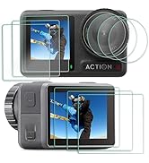 [3 Pack] Tempered Glass Screen Protector Film for DJI OSMO Action 4 Camera+3PCS Front and Back Sc...