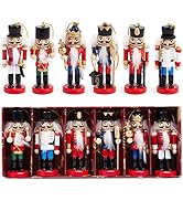 AMOR PRESENT 6PCS Christmas Nutcracker Set, 3 Inch Wooden Nutcracker Hanging Decorations Nutcrack...