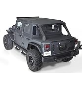 Rampage TrailView Soft Top with Tonneau Style Rear Cover | Sail Cloth, Black Diamond Color | 9901...