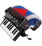 Piano Accordion 17 Key 8 Bass Beginner Accordion Musical Instrument Hand Keyboard Rhythm Training...