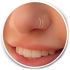 Tiny Silver Double Hoop Nose Ring - Spiral Nose Ring 20 Gauge Snug Double Nose Piercing Thin Nose Piercings Hoops