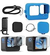 FitStill Blue Silicone Sleeve Case for Go Pro Hero 11 Hero 10 Hero 9 Black, Battery Side Cover&Sc...
