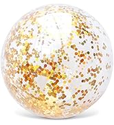 Amor 16 inch Inflatable Beach Ball Swimming Pool Balls Glitter Beach Ball for Summer Parties Birt...