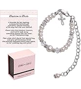 Cherished Moments Baptism to Bride Cross Bracelet for Girls in Sterling Silver and Cultured Pearl