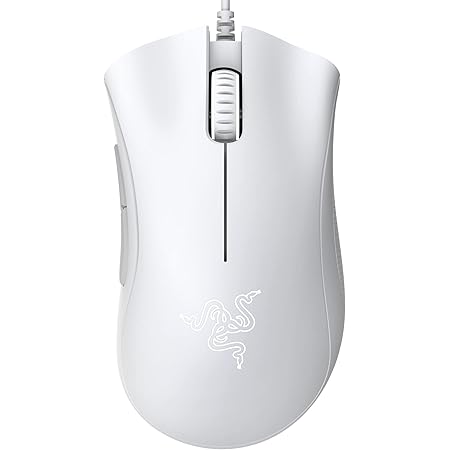 Razer DeathAdder Essential Gaming Mouse: 6400 DPI Optical Sensor - 5 Programmable Buttons - Mechanical Switches - Rubber Side Grips - Mercury White