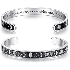 TONY & SANDY Inspirational Bracelets for Women Teen Girls Personalized Gifts for Mom Daughter Sister Friends Stainless Steel