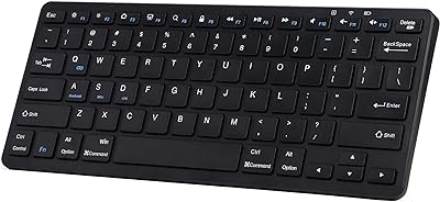 Urtra slim Bluetooth Keyboard for iPad Mac,Compact Rechargeable Wireless keyboard for iPad,iPad Pro/Mini/Air,iPhone,MacBook,iMac,Mac Mini,Windows Laptop Surface Pro Android Tablet Smartphone(Black)