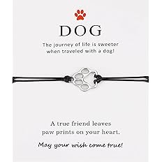 PLwelth Puppy Dog Bracelets for Women Men Dog Memorial Gifts for Dog Lover Friendship Gifts for Her His Couples Adjustable St
