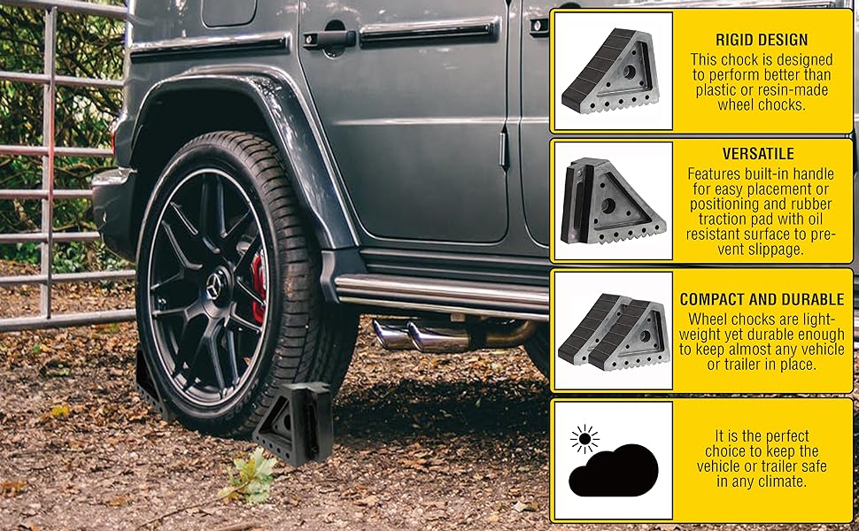 ABN Yamei MaxxHaul MaxWorks chock rubber wheel auto aircarft solid trailer RV camper stop oil change