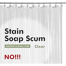 Barossa Design Plastic Shower Liner Clear - Premium PEVA Shower Curtain Liner with Rustproof Grommets and 3 Magnets, Waterpro