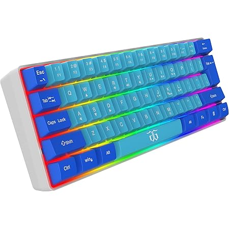 Snpurdiri 60% Wired Gaming Keyboard, RGB Ultra-Compact Mini Keyboard, Waterproof Mechanical Feeling Small Keyboard for PC/Mac Gamer, Typist, Travel, Easy to Carry on Business Trip (Blue-Wathet)